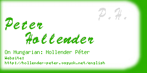 peter hollender business card